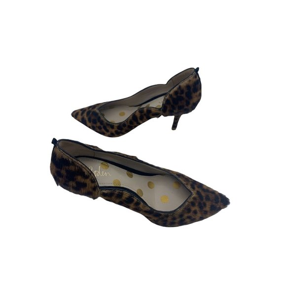 Boden Size 36 (US Size 5.5) Leather & Calf Hair Leopard Print Pumps - Picture 11 of 12